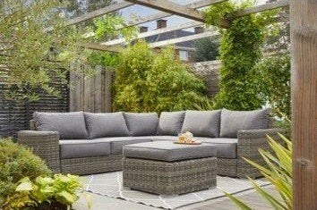Wakefield loungeset Tortona grijs wicker zo goed als nieuw!, Ophalen, 5 zitplaatsen, Bank, Zo goed als nieuw