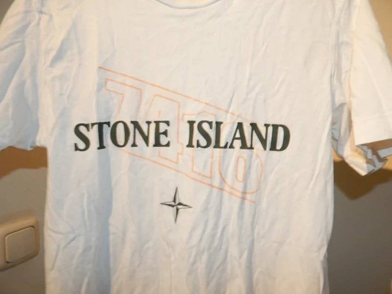 Stone Island wit shirt merk druk voorkant en rug 12Y, Gebruikt, Verzenden, Stone Island, Shirt of Longsleeve
