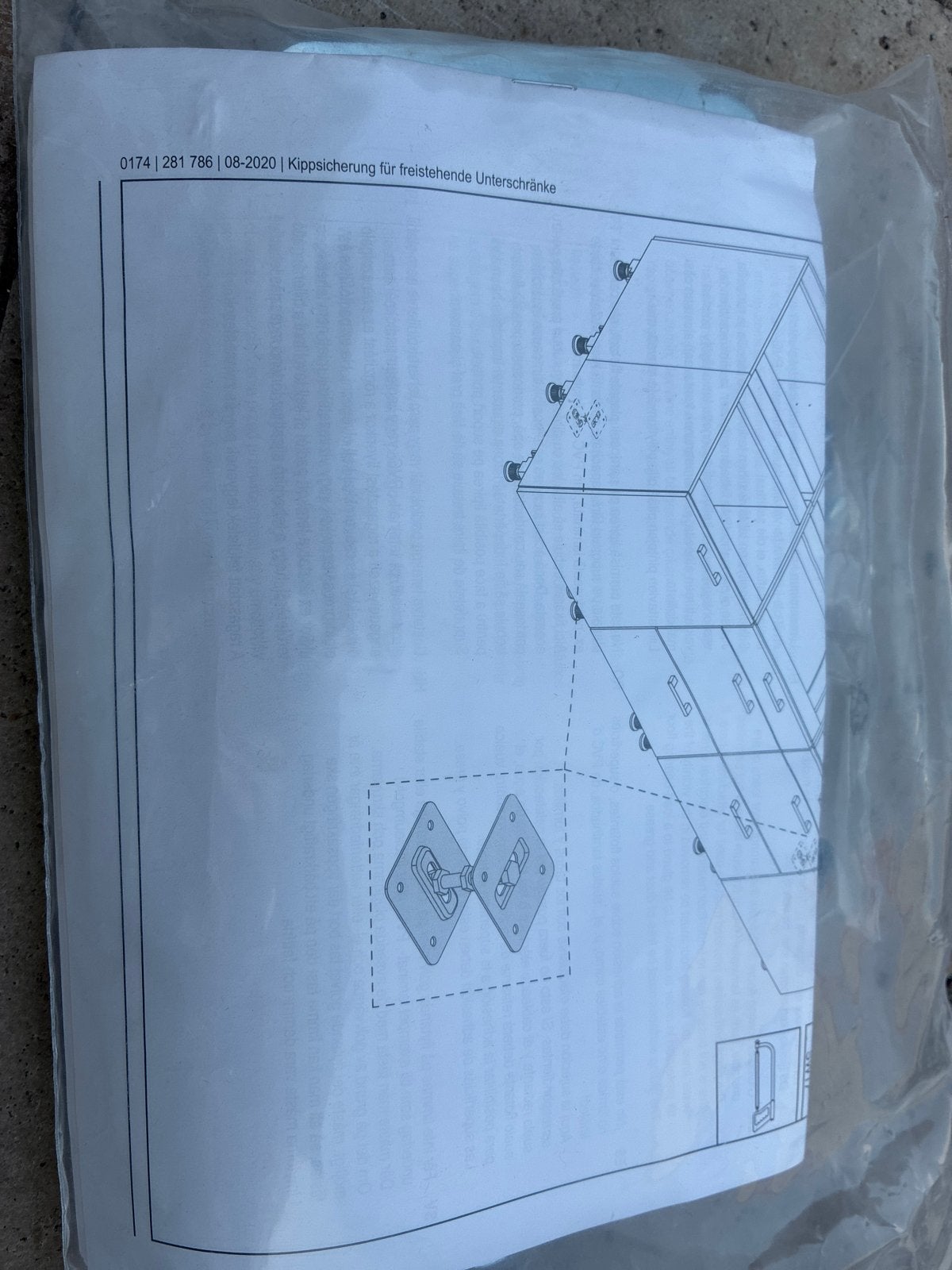 Kippbeveiliging voor vrijstaande onderkasten, Ophalen, Nieuw, 50 tot 100 mm, Overige typen