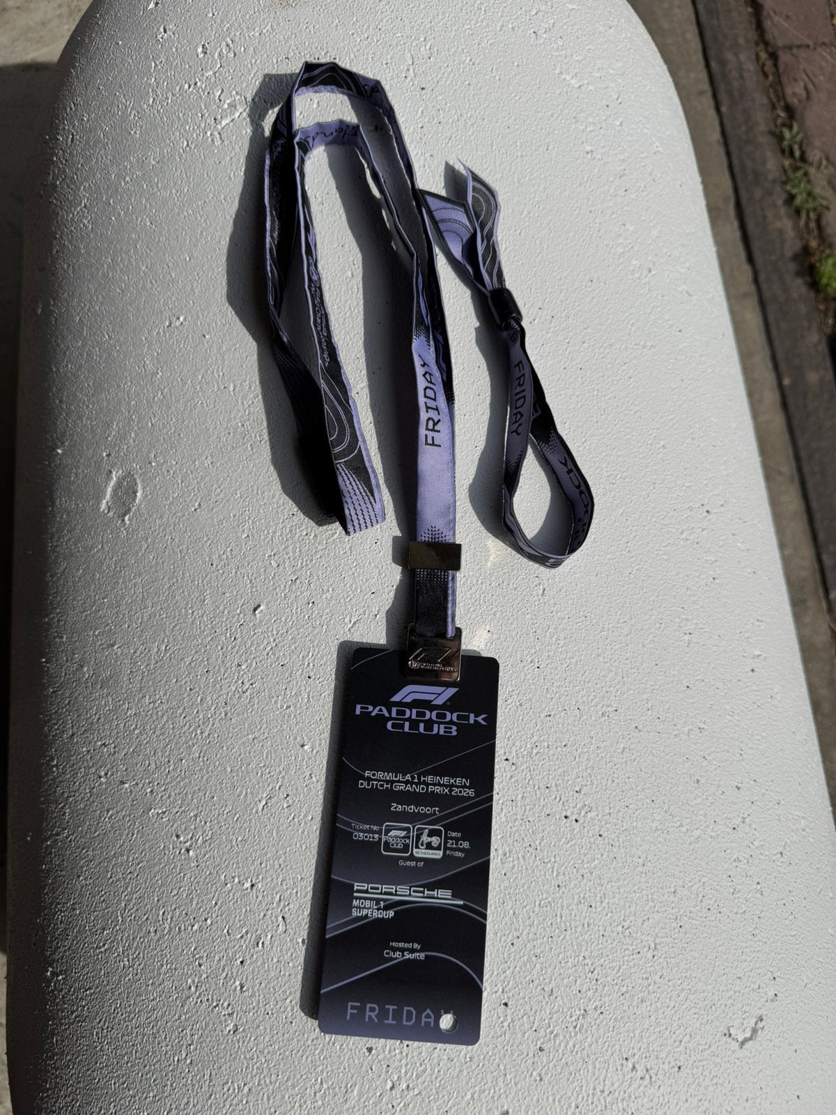 Formule 1 Zandvoort Paddock Club Tag, Ophalen of Verzenden, Zo goed als nieuw, Formule 1