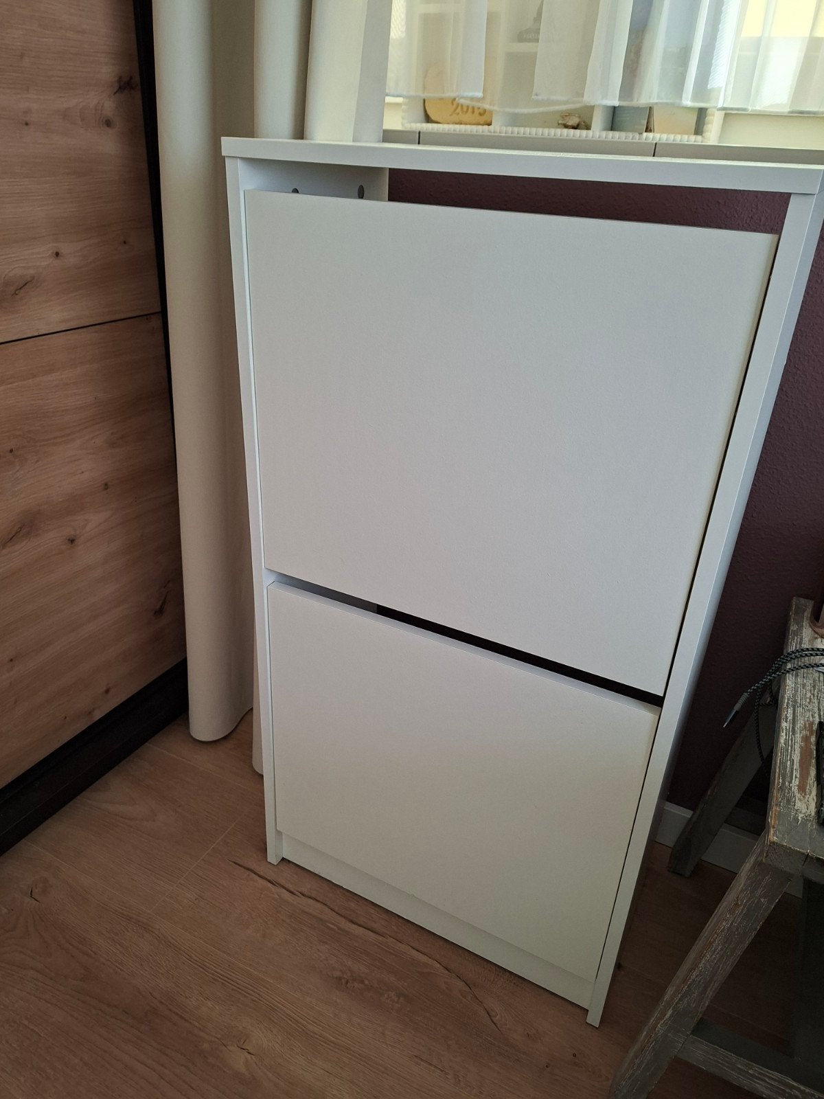 Witte IKEA schoenenkast met 2 vakken, Huis en Inrichting, Ophalen, Gebruikt