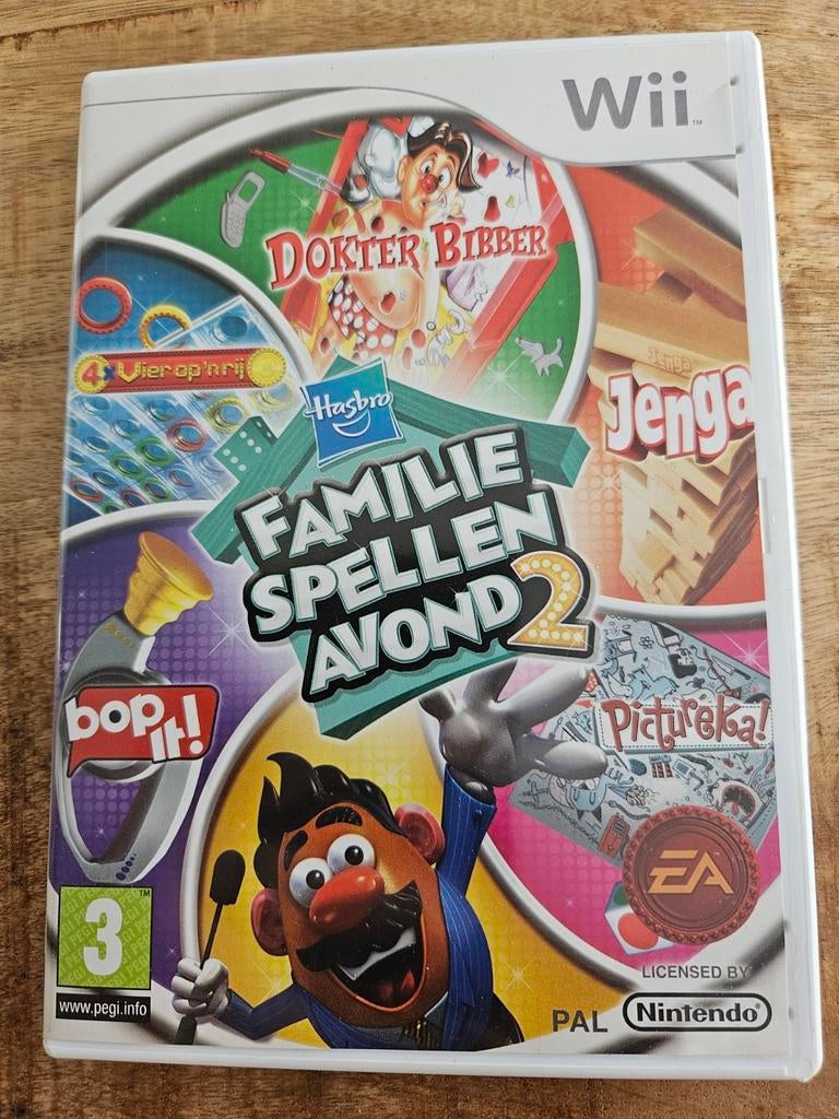 Familie Spellen Avond 2 Wii - Hasbro bordspellen, Spelcomputers en Games, Games | Nintendo Wii, Overige genres, Eén computer, Ophalen of Verzenden