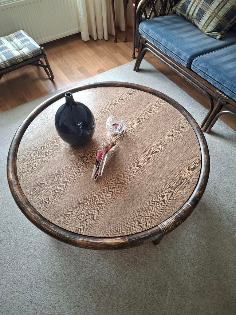 Rotan salontafel, Ophalen, 50 tot 100 cm, Rond, 50 tot 100 cm
