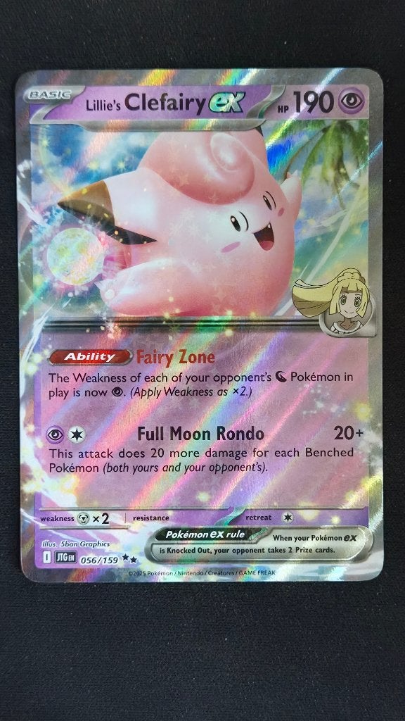 Lillie's Clefairy ex (JTG 056/159) Pokémon kaart, Ophalen of Verzenden, Zo goed als nieuw, Losse kaart
