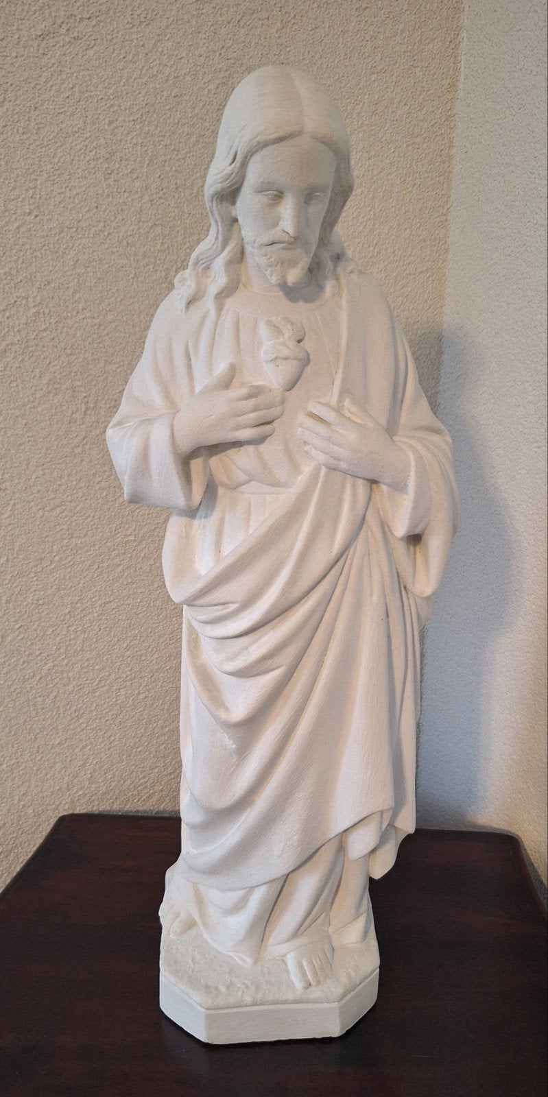 Antiek gipsen heilig hart van Jezus beeld, Ophalen of Verzenden