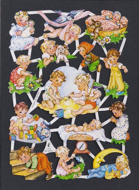 Lekker spelen, dan slapen poëzieplaatjes 7016, Verzamelen, Poesieplaatjes, Ophalen of Verzenden
