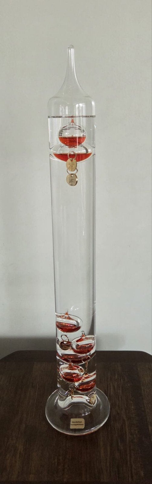 Prachtige Grote Galileo Thermometer - 44,5 cm - Handgeblazen, Ophalen, Zo goed als nieuw, Glas