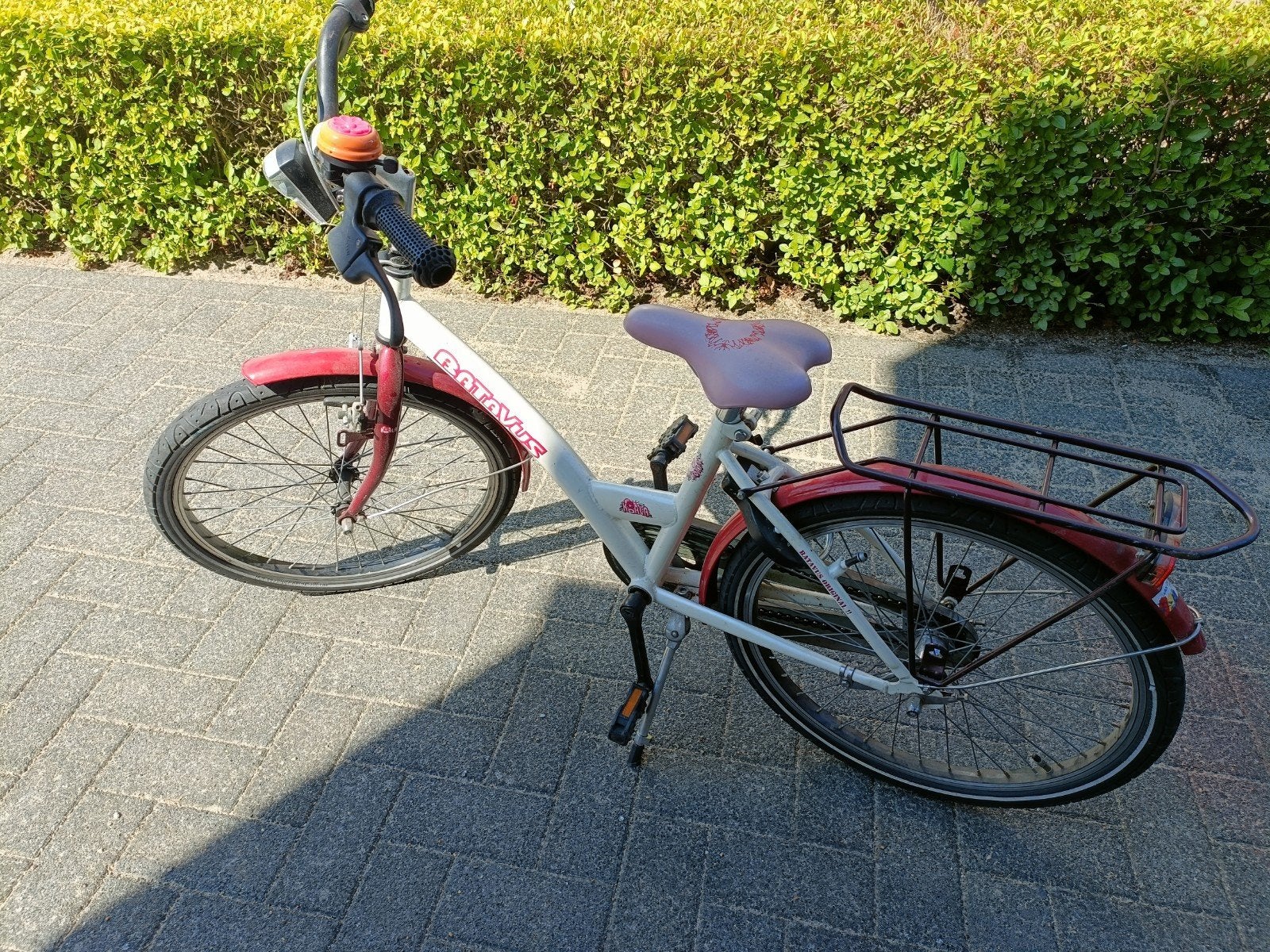 Roze Batavus kinderfiets 22 inch, Fietsen en Brommers, Ophalen, Terugtraprem, 22 inch, Gebruikt