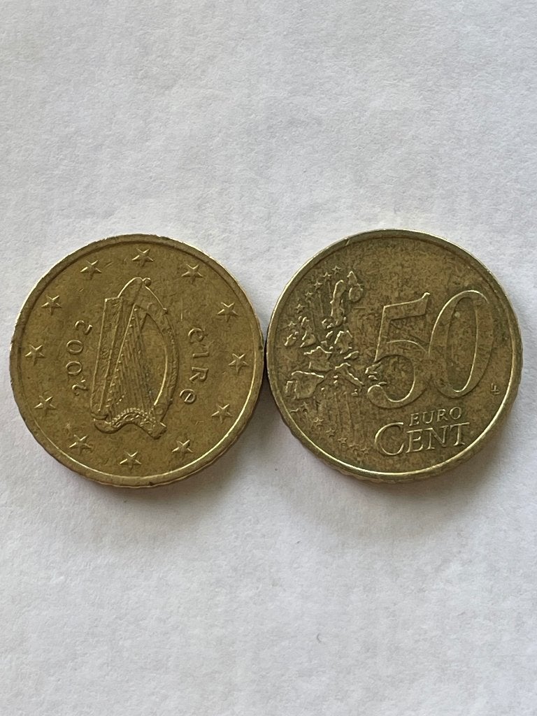 Ierland  Euro munt 1 van 50 cent van 2002., Ophalen of Verzenden, Ierland, 50 cent, Losse munt