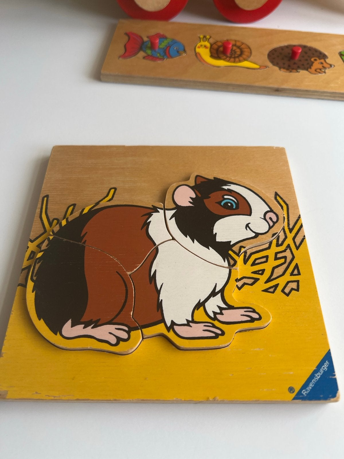Vibtage - Ravensburger houten puzzel cavia, 2 tot 4 jaar, Gebruikt, Ophalen of Verzenden, Van hout