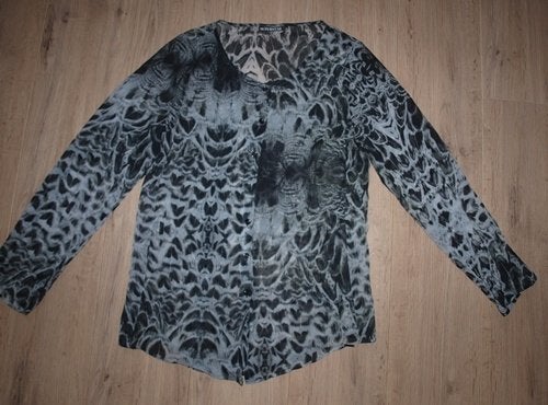 Zwart Wit Voile Blouse Superstar (38), Kleding | Dames, Blouses en Tunieken, Gedragen, Maat 38/40 (M), Zwart, Ophalen of Verzenden