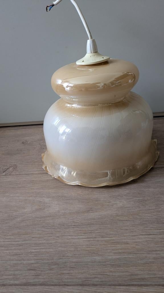 Opaline Franse Retro Vintage lampenkap, Ophalen of Verzenden, Rond, Minder dan 25 cm