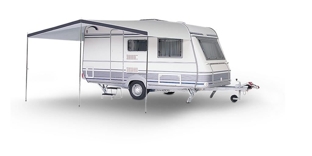 eenvoudige caravanluifel, Ophalen, Zo goed als nieuw