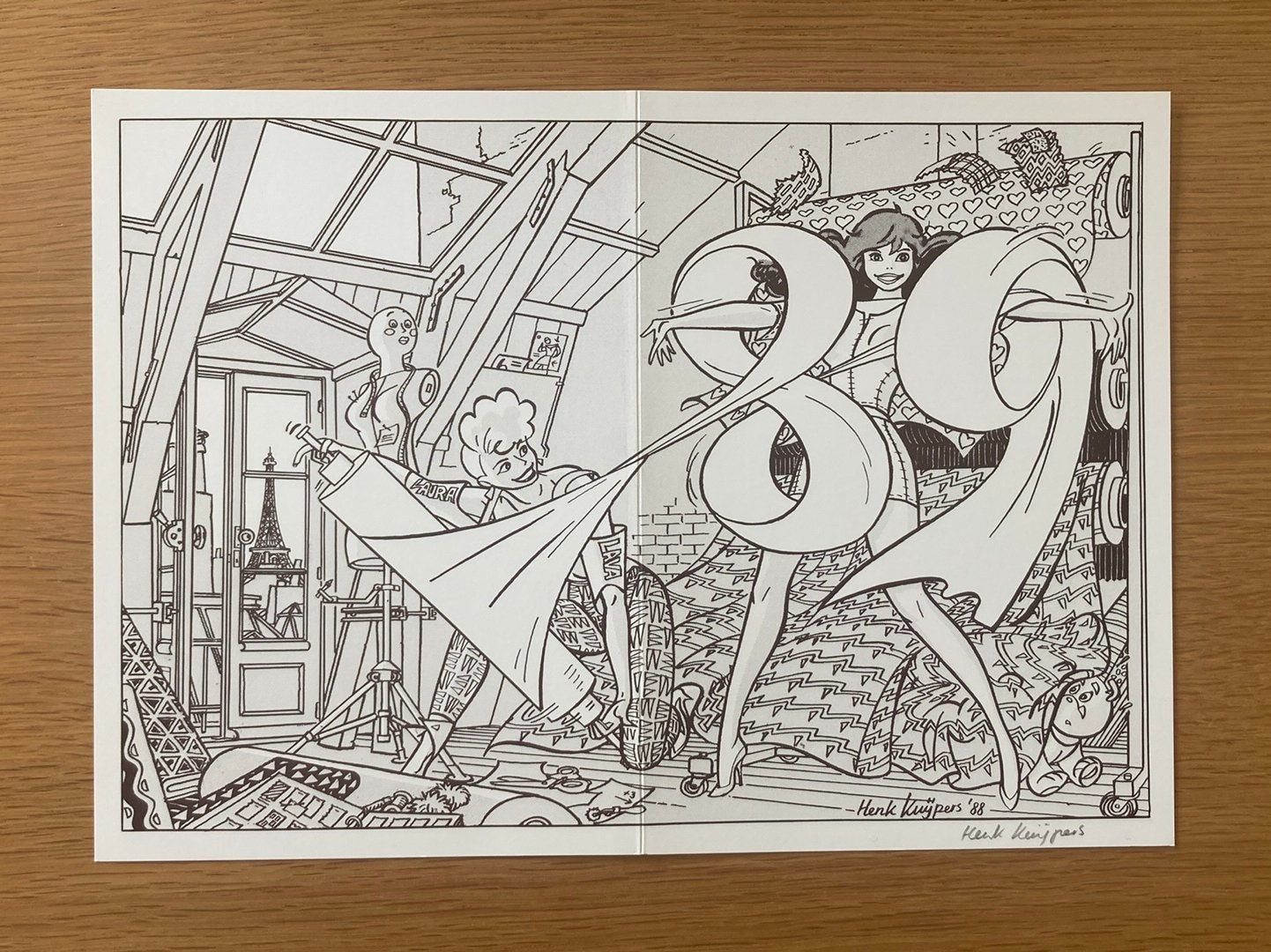 Franka kerstkaart 1988 "Gelukkig 1989", Eén stripboek, Ophalen of Verzenden, Nieuw