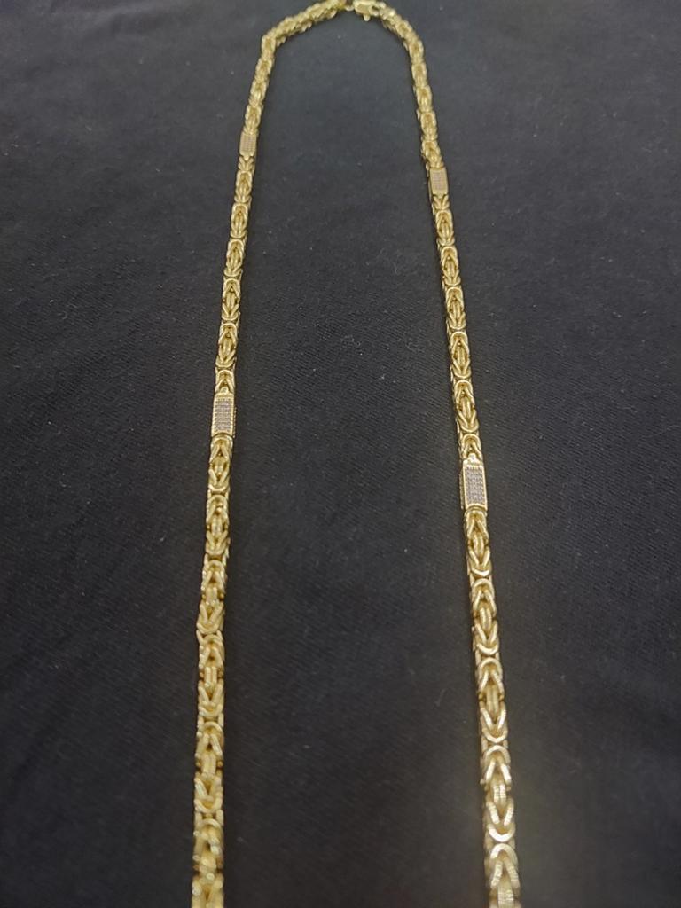 Gouden ketting gouden Koningsketting 18 karaat 65cm, Ophalen, Zo goed als nieuw, Met edelsteen, Goud
