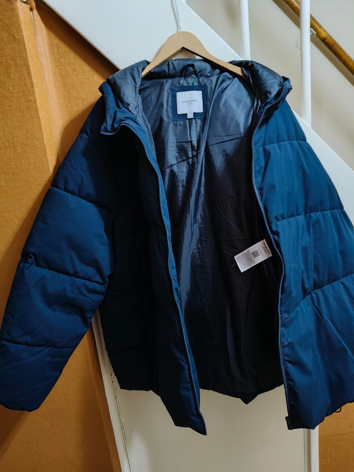 winterjas van Jack en Jones vijf keer XL, Kleding | Heren, Ophalen, Blauw, Overige maten, Zo goed als nieuw