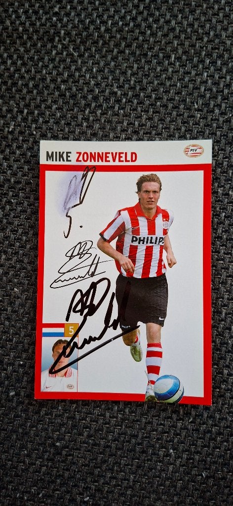 Spelerskaart met handtekening; Mike Zonneveld # PSV, Verzamelen, Ophalen of Verzenden, Nieuw, PSV, Spelerskaart