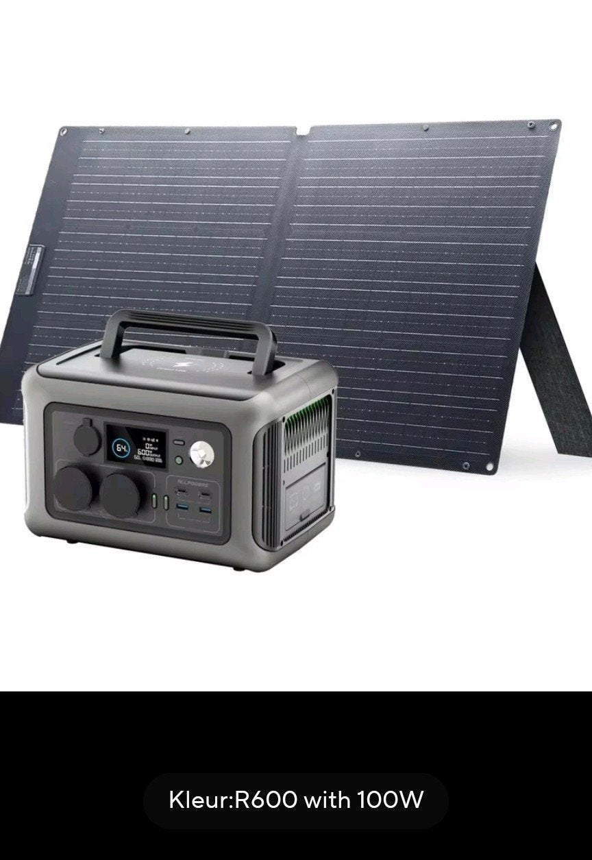 Allpowers 600W Power Station 299Wh met 100W Zonnepaneel, Ophalen