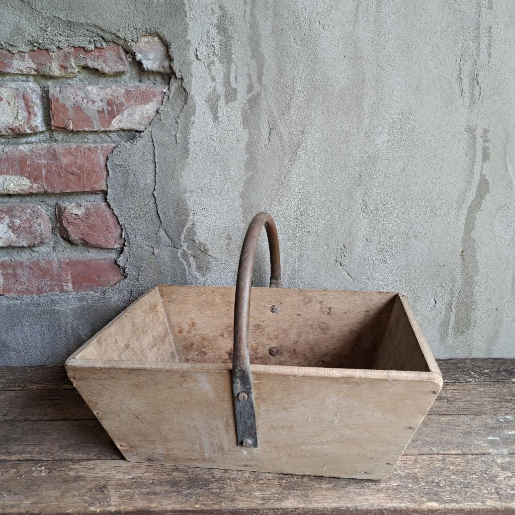 Brocante oud Frans houten plukmandje plukmand *Etage3*, Gebruikt, ., Ophalen of Verzenden, .