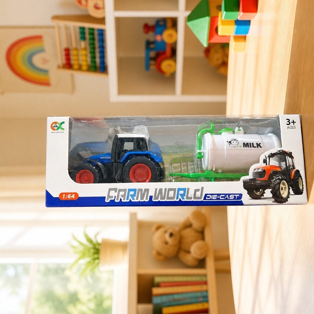 Farm World Die-Cast Tractor met Melktank - Nieuw in Doos, Ophalen of Verzenden, Nieuw