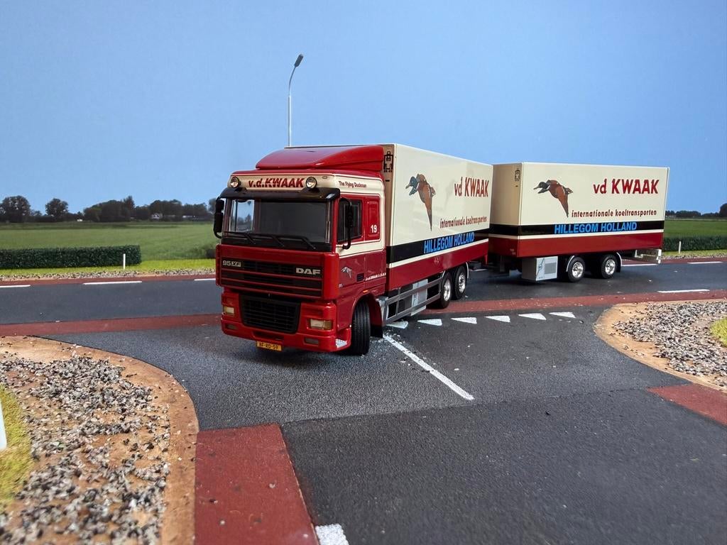 WSI DAF 95XF Space Cab 6x2 koelcombi 2-as ahw VD Kwaak 1:50, Ophalen of Verzenden, Nieuw, Bus of Vrachtwagen, Wsi