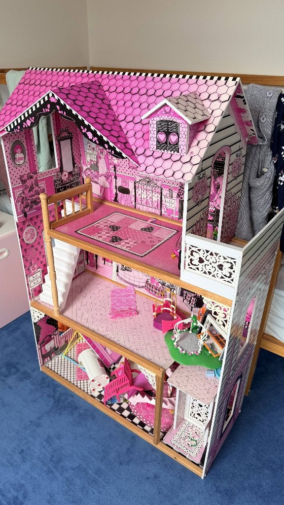 KidKraft Amelia groot houten Barbie poppenhuis 120 cm, Ophalen, Gebruikt, Poppenhuis