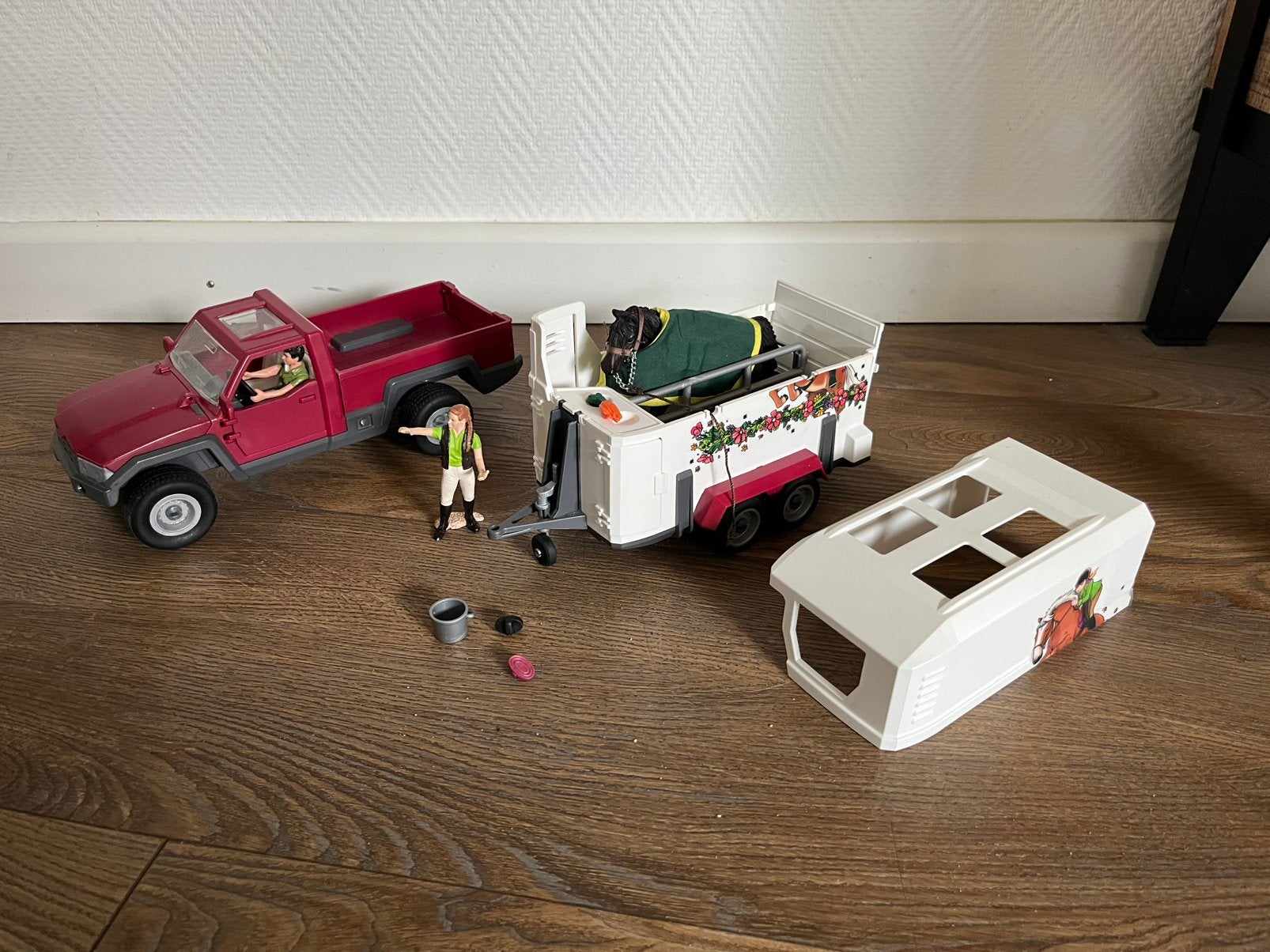 Schleich pickup met trailer, Ophalen of Verzenden, Zo goed als nieuw