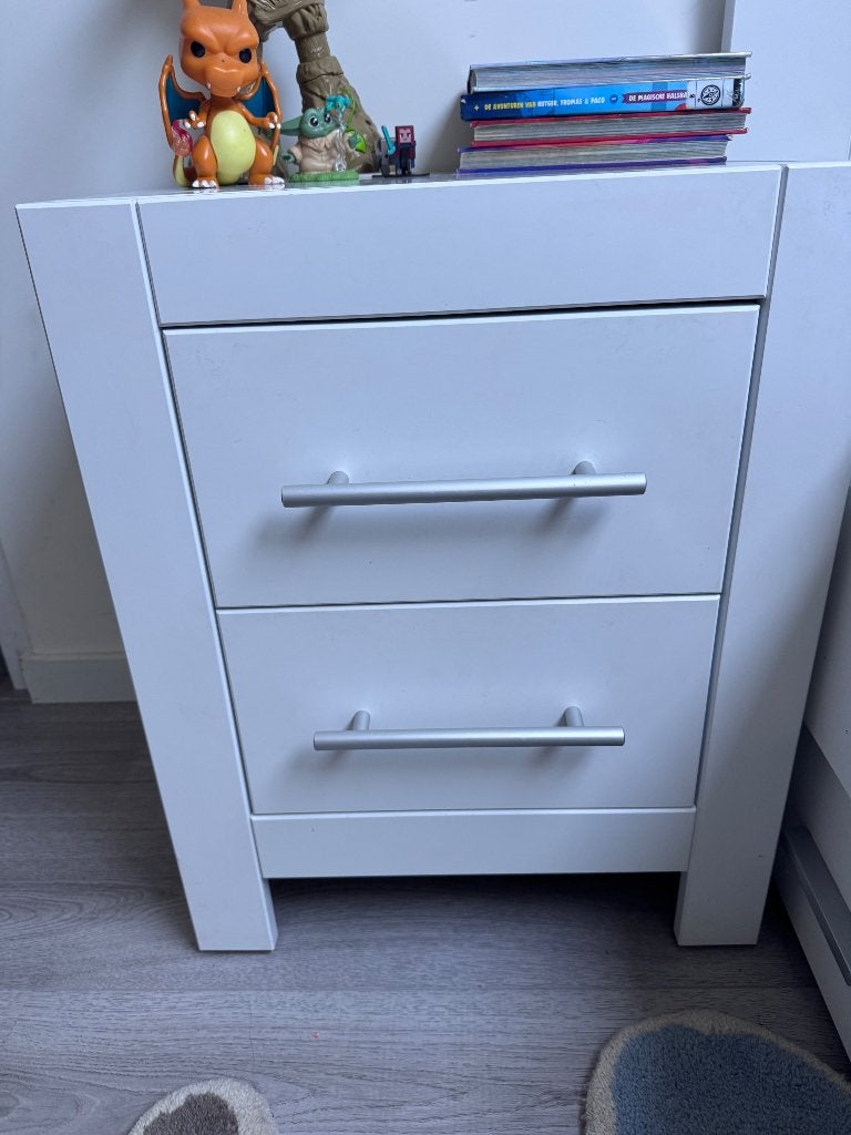 Bopita nachtkastje wit, Ophalen, 55 tot 70 cm, Zo goed als nieuw, 45 tot 65 cm