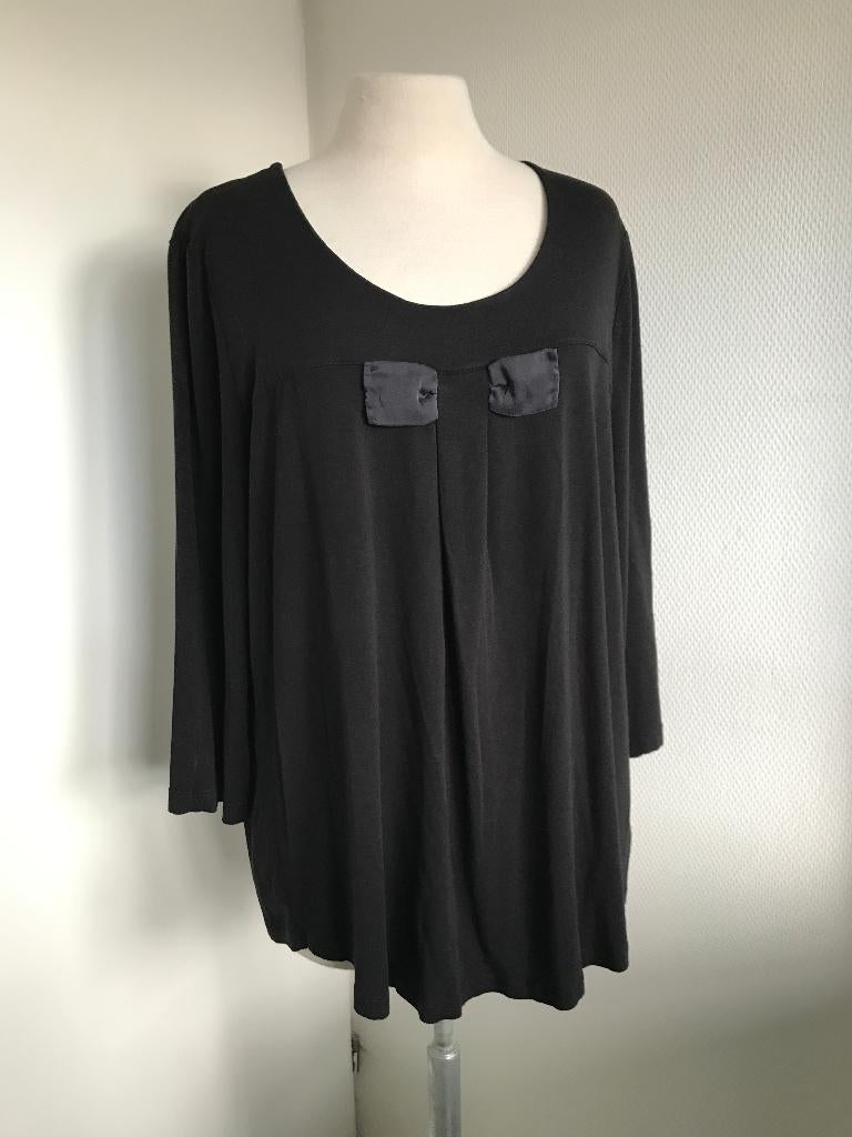 Riani shirt zwart met strikjes Maat 46, Verzenden, Zwart, Maat 46/48 (XL) of groter, Zo goed als nieuw