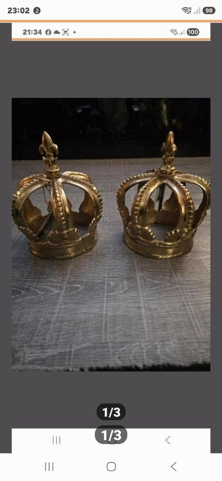 Deze twee decoratieve gouden kroontjes, Verzamelen, Beelden en Beeldjes, Ophalen of Verzenden, Nieuw, Dier