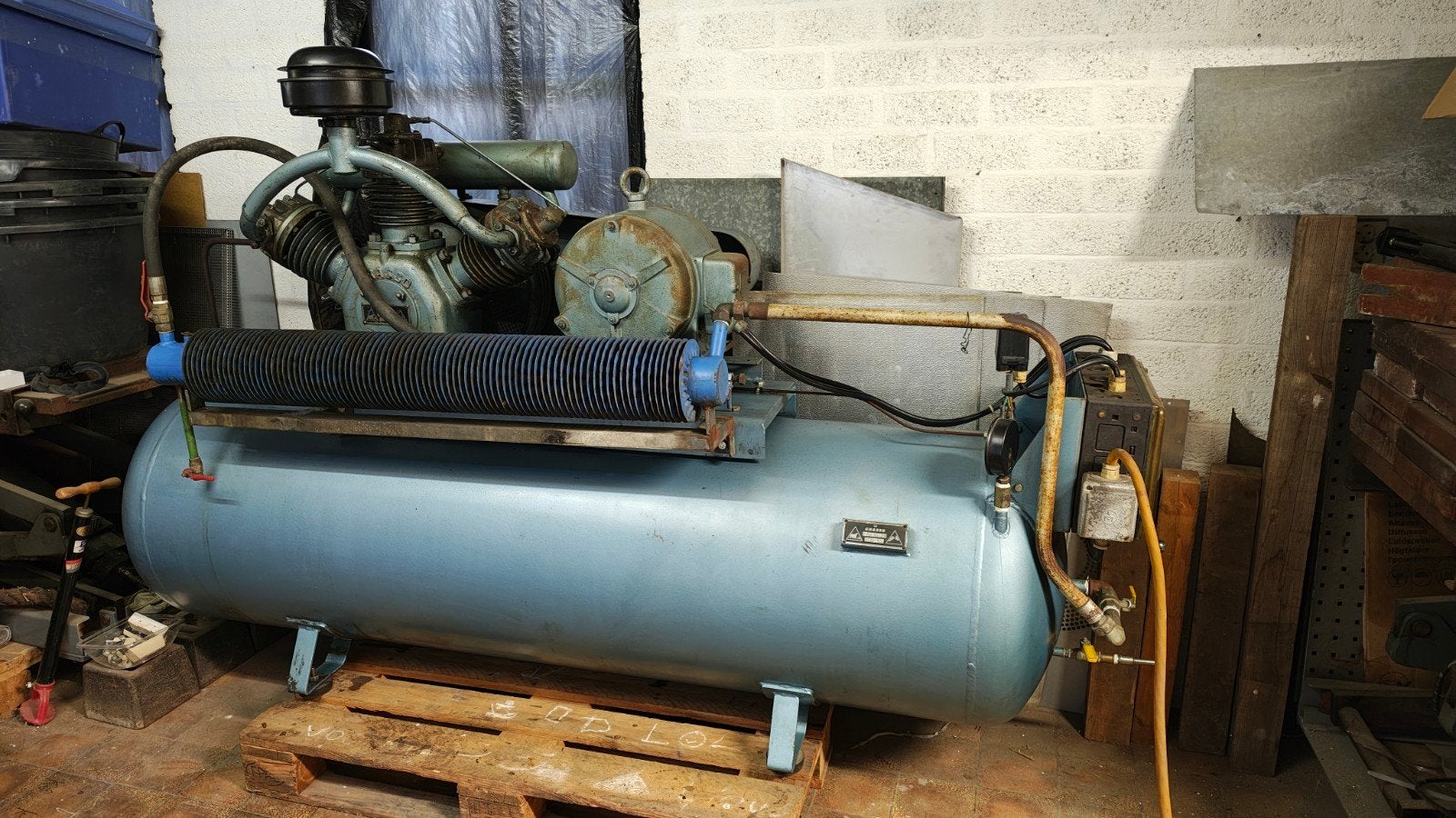 Grasso 3-cilinder compressor, 100 liter of meer, Ophalen, Gebruikt