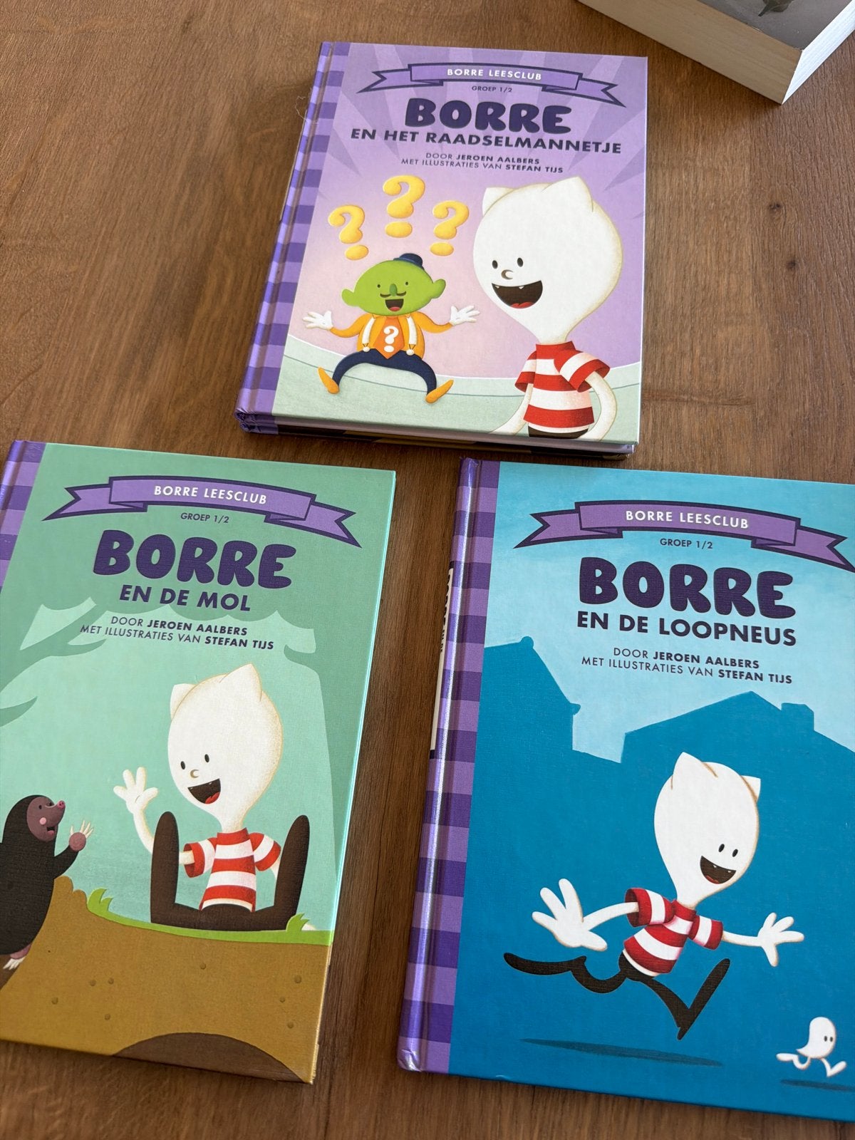 3 Borre Boeken - Jeroen Aalbers en de mol , loopneus, Fictie algemeen, Jongen of Meisje, Ophalen of Verzenden, Zo goed als nieuw
