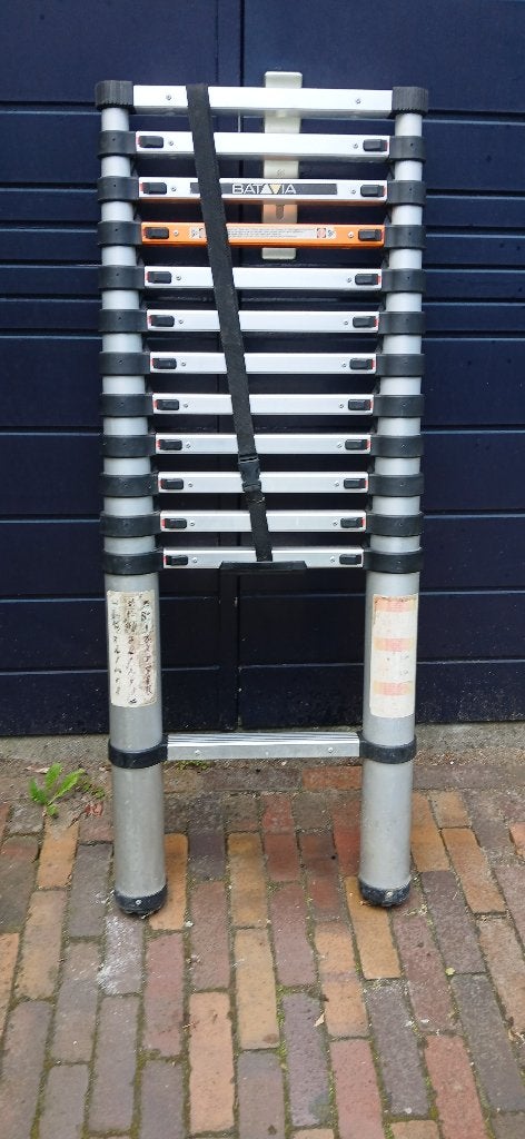 Telescopische ladder, Doe-het-zelf en Verbouw, Ladders en Trappen, Ophalen, Zo goed als nieuw, Ladder, Opvouwbaar of Inschuifbaar