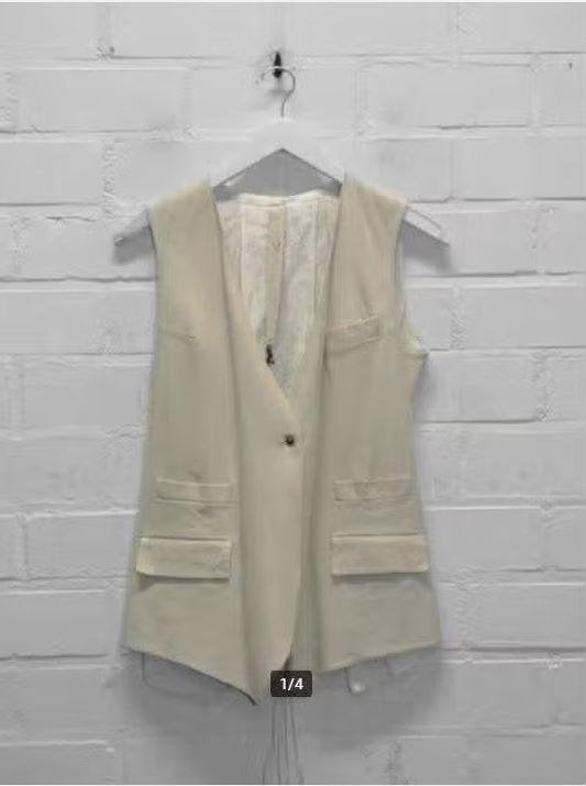 Isaac Sellam - Mooi leren gilet maat 38 & 40 - Nieuw €695, Maat 38/40 (M), Verzenden, Beige, Nieuw