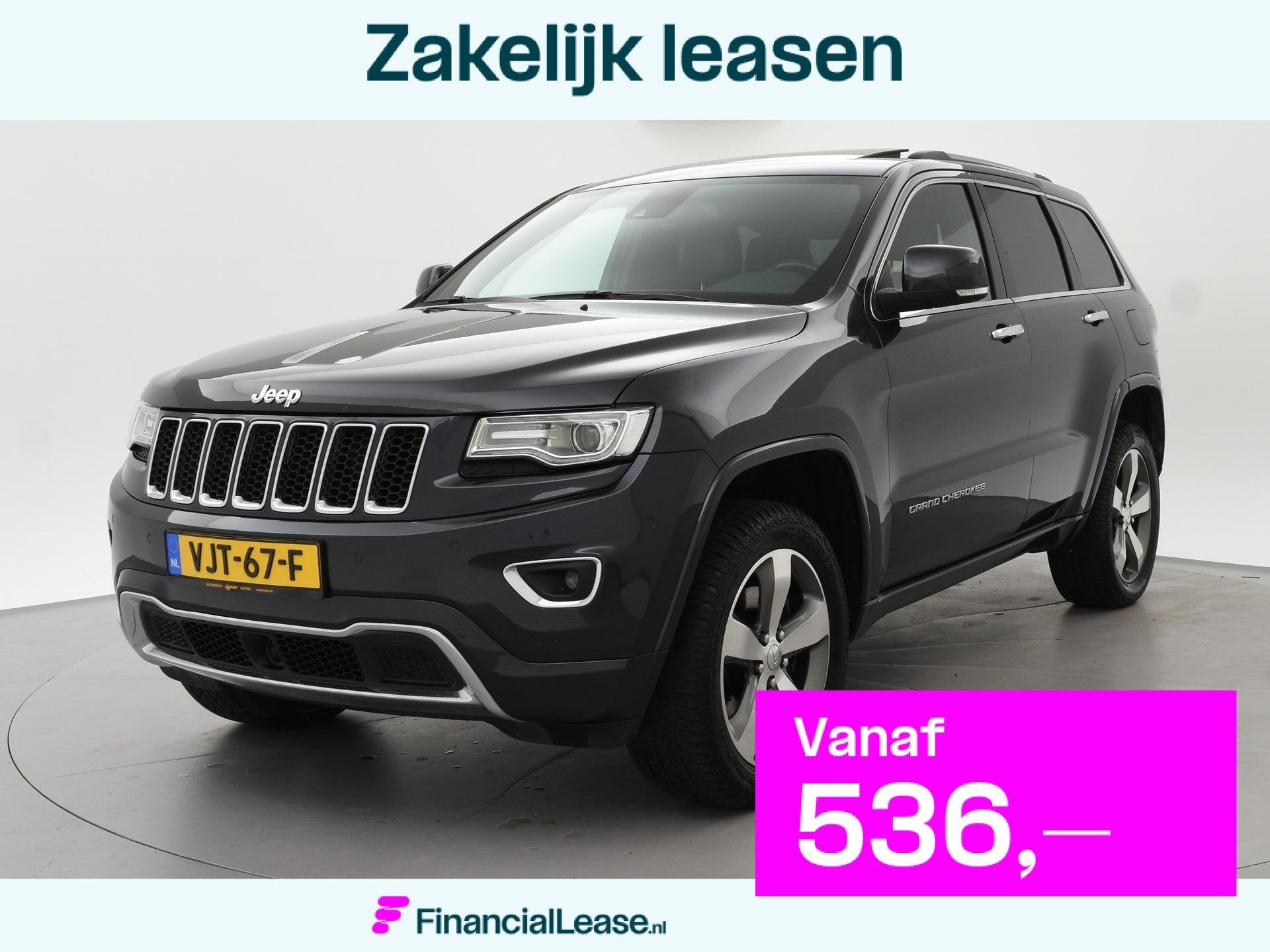 Jeep Grand Cherokee 3.0 CRD AUT. GRIJS KENTEKEN OVERLAND + A, Gebruikt, 190 pk, 2987 cc, Leder