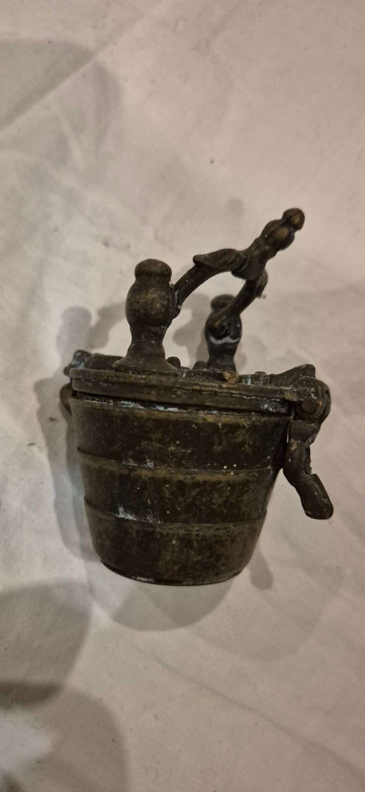 Antieke bronzen gewichtenset in emmervormige doos, Ophalen of Verzenden