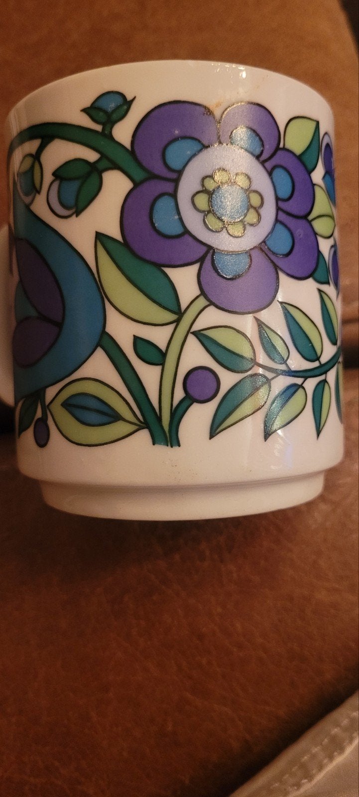 Vintage Arcopal Mok met Bloemenpatroon, Ophalen of Verzenden