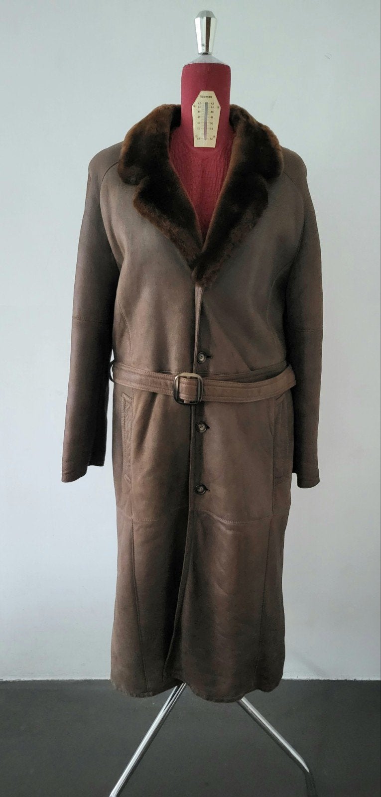 Werner Christ Vintage Lammy Coat - Maat L, Bruin, Ophalen of Verzenden, Gedragen, Maat 52/54 (L)