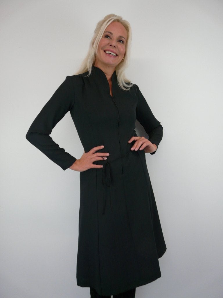 *Abfab Vintage Zwarte 70's Jurk 38*, Maat 38/40 (M), Zwart, Ophalen of Verzenden, Zo goed als nieuw