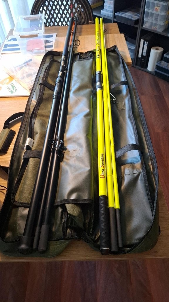 2 strandhengelsets met extra's, Ophalen, Zo goed als nieuw, Overige typen