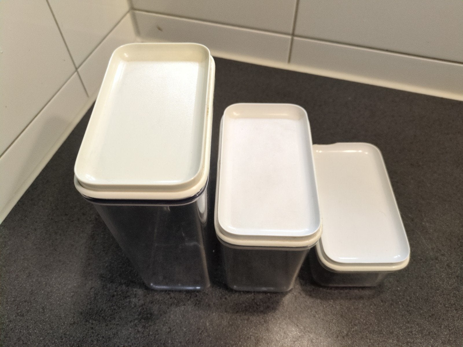 Mepal Rosti voorraadpotten set van 3 - diverse maten, Huis en Inrichting, Gebruikt, Kunststof, Ophalen of Verzenden, Voorraadpot
