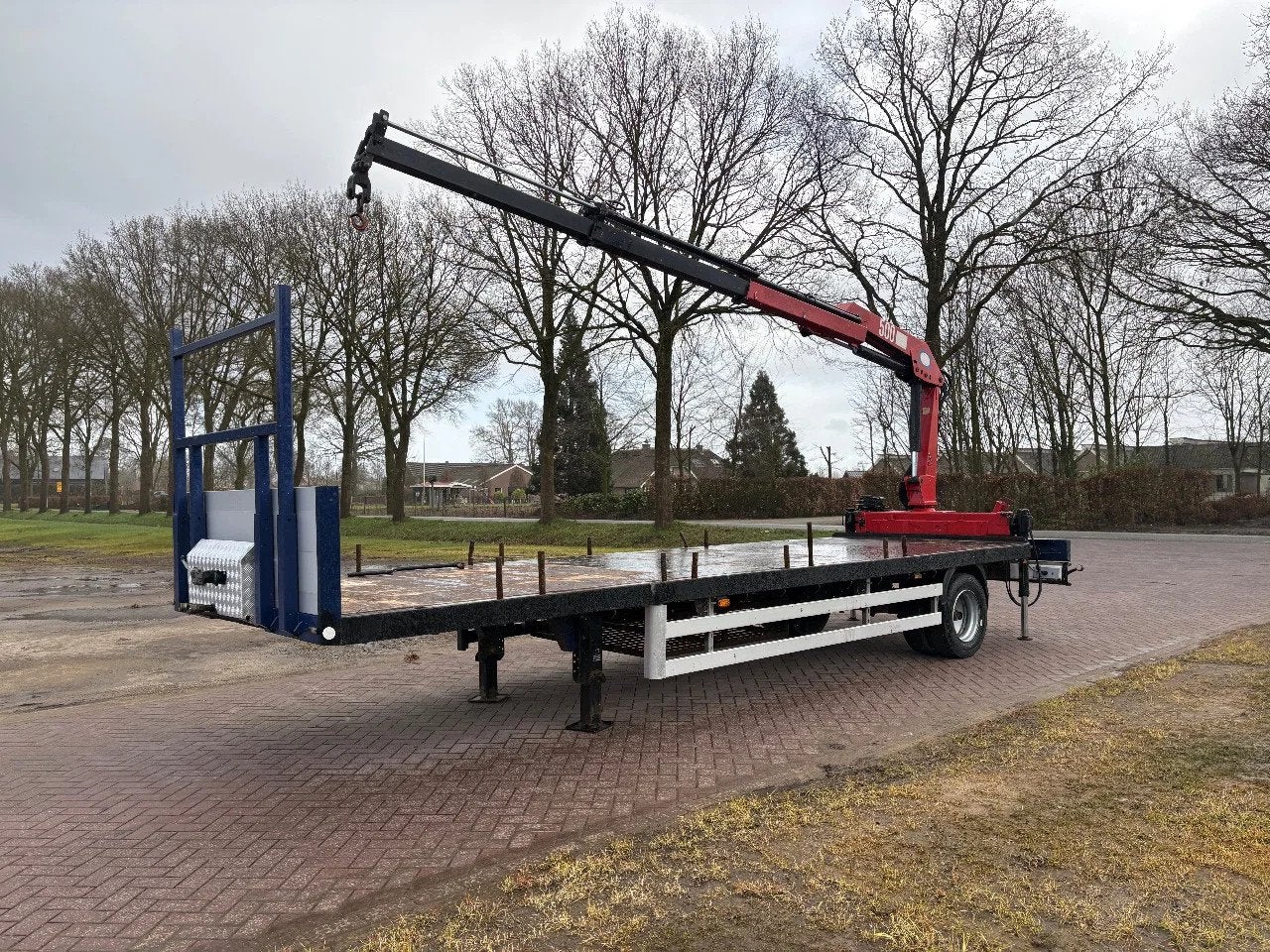 VERHAGEN MV 7000 BE Be oplegger 8 TON met HMF kraan, Blauw, Overige brandstoffen, Origineel Nederlands, Bedrijf