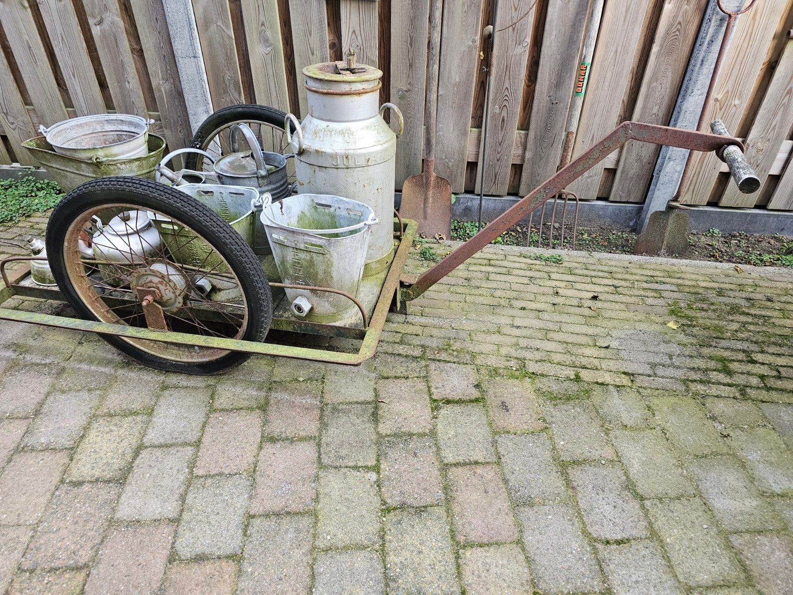 Melkbussenkar met diverse onderdelen, Antiek en Kunst, Ophalen