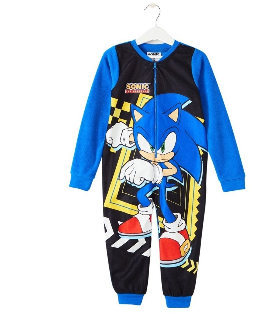 Sonic the Hedgehog onesie/huispak blauw fleece maat 110, Nacht- of Onderkleding, Jongen of Meisje, Nieuw, Ophalen of Verzenden