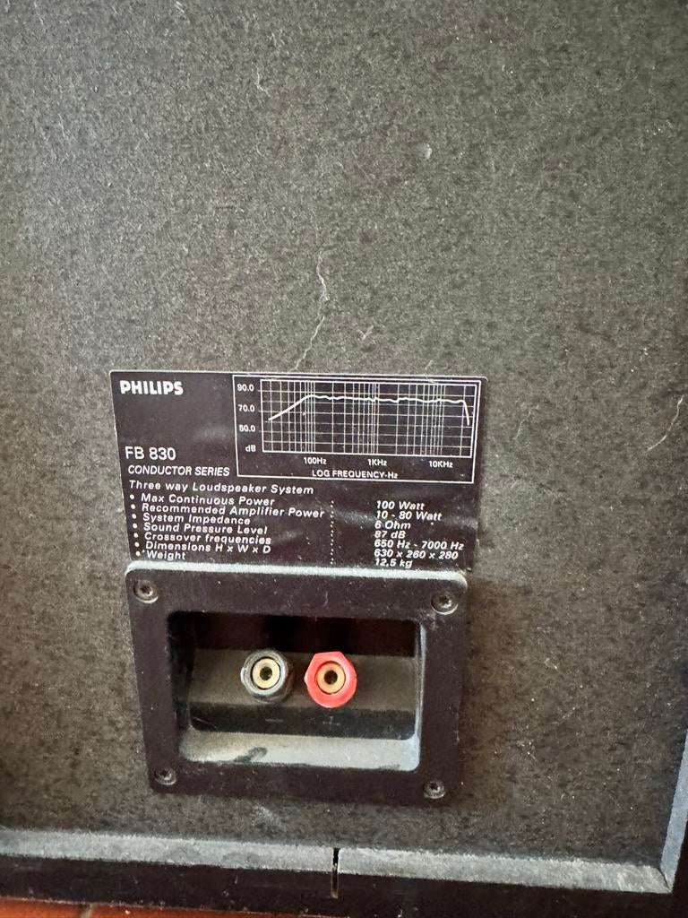 Philips FB830 Luidsprekers - Krachtig Geluid, Audio, Tv en Foto, Luidsprekers, Gebruikt, Front, Rear of Stereo speakers, 60 tot 120 watt