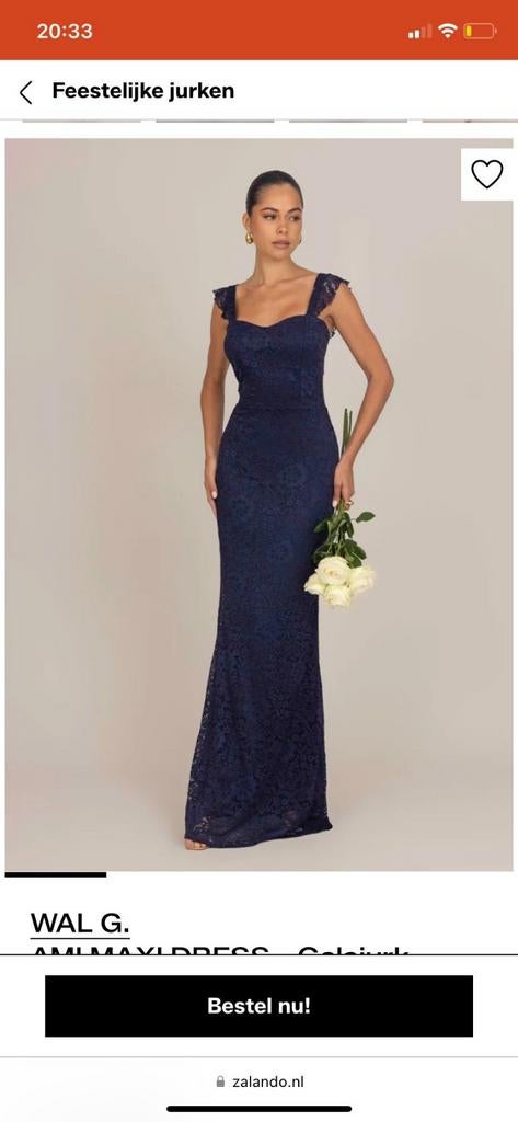 Prachtige donkerblauwe galajurk - Maat M, Kleding | Dames, Maat 38/40 (M), Galajurk, Blauw, Ophalen of Verzenden