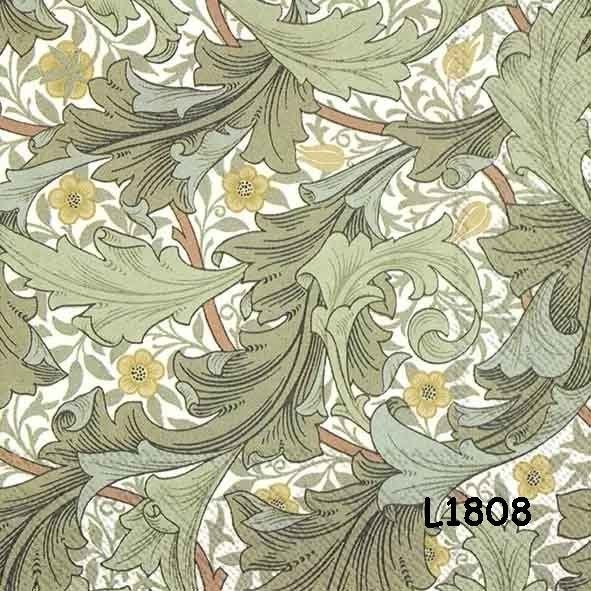 Servetten decoupage/bullet journal * W Morris V&A L1808 33ct, Verzenden, Nieuw