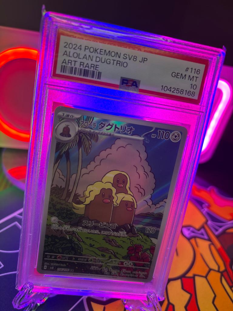 PSA 10 Alolan Dugtrio Art Rare Pokémon Kaart 2024 SV8 JP, Ophalen of Verzenden, Nieuw, Losse kaart