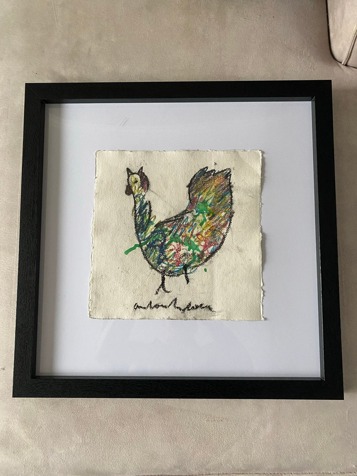Anton Heyboer (KIP) in mooie matzwarte lijst, Antiek en Kunst, Expressionistisch, Dieren, Ophalen of Verzenden, Papier