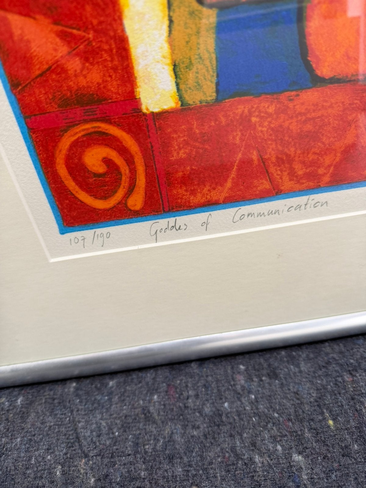 zeefdruk Clemens Briels – 107/190 – Fraai ingelijst, Gesigneerd, Ophalen, Abstract, Zeefdruk